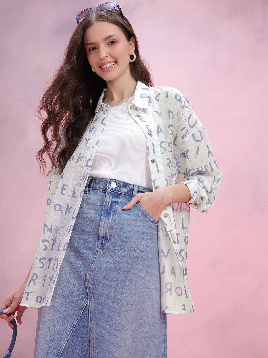 

DressBerry Women Printed Casual Shirt, White