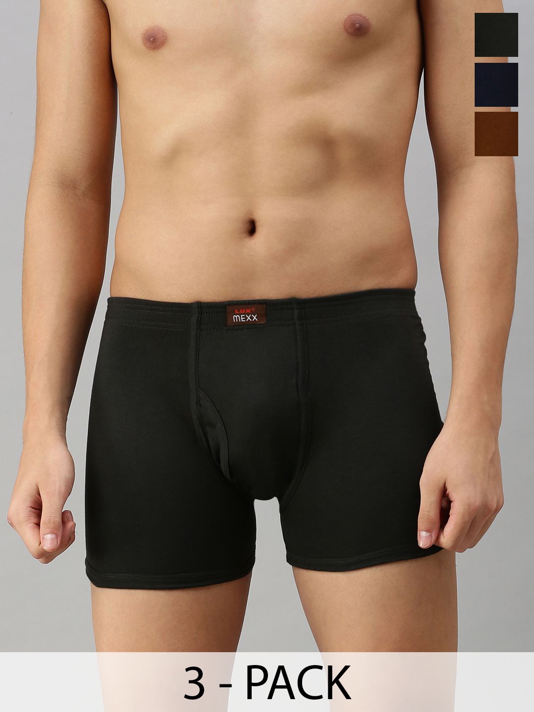 

Lux Cozi Men Pack Of 3 Assorted Cotton Trunks VANumber COZI_MEXX_DRW_ASST4_3PC