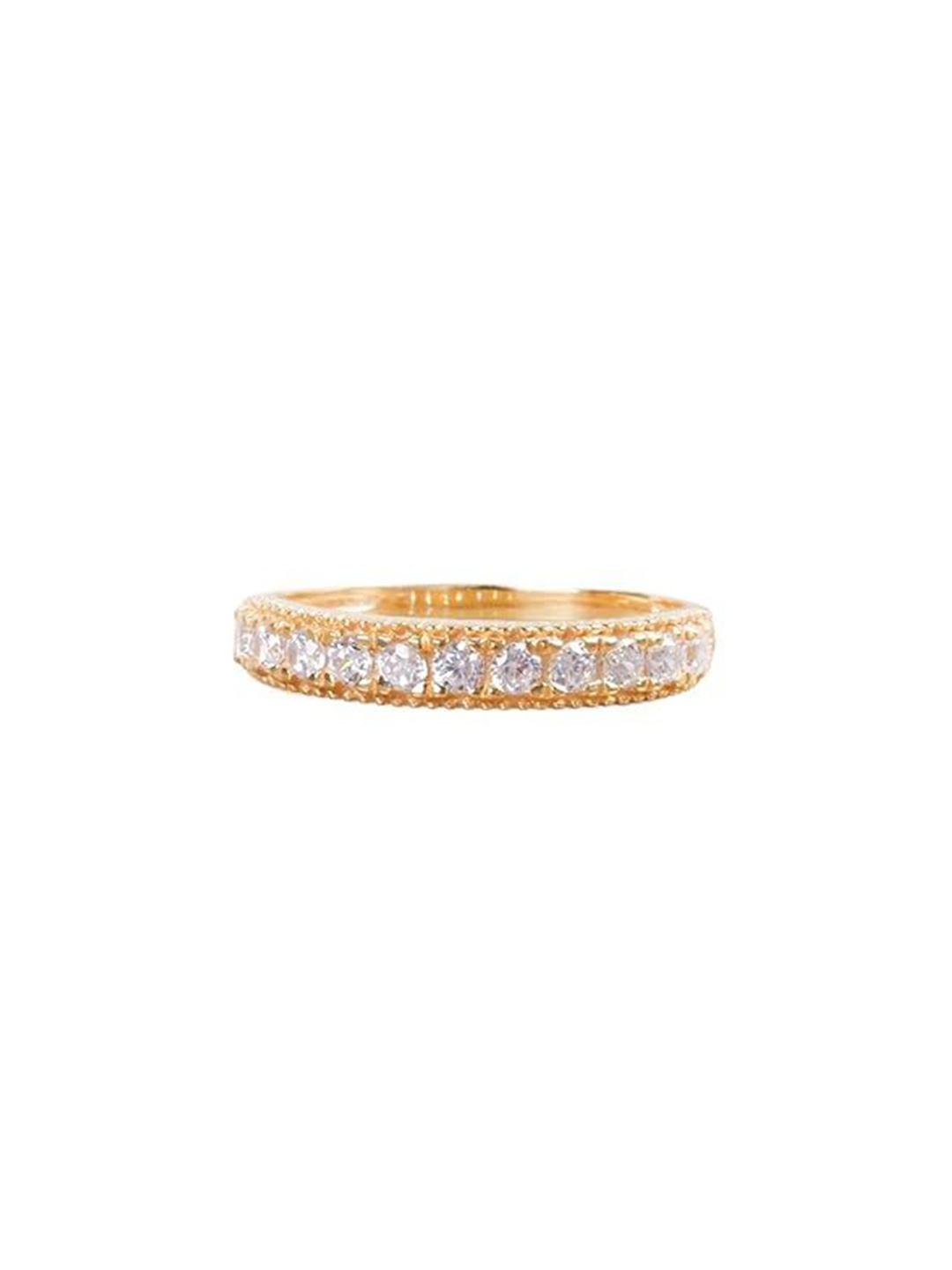 

BRD Jewelry Gold- Plated Cubic Zirconia Stone -Studded Finger Ring