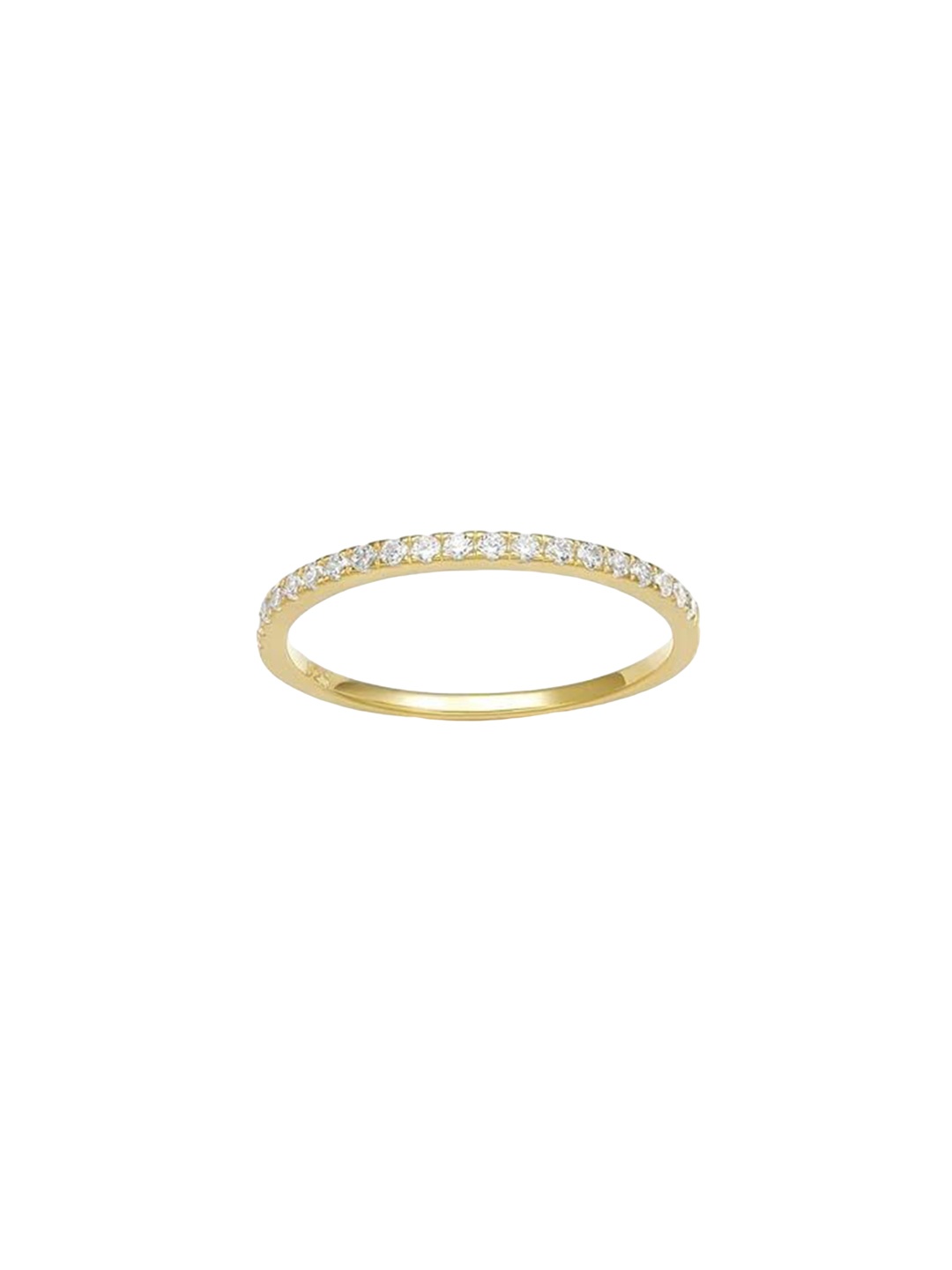 

BRD Jewelry 925 Sterling Silver Gold-Plated Cubic Zirconia-Studded Adjustable Finger Ring