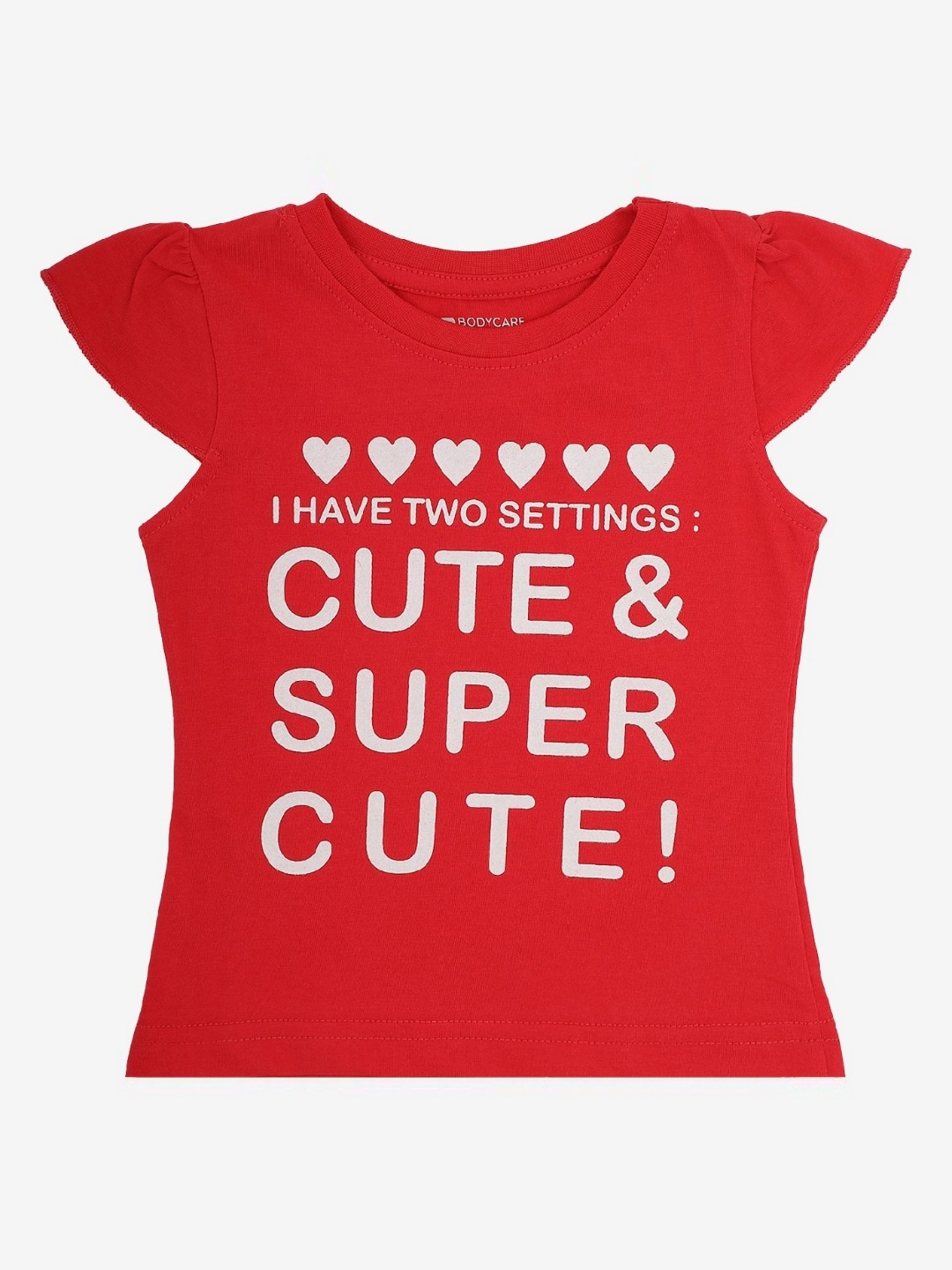 Bodycare Girls Typography 2 Printed Applique T-shirt, Pink
