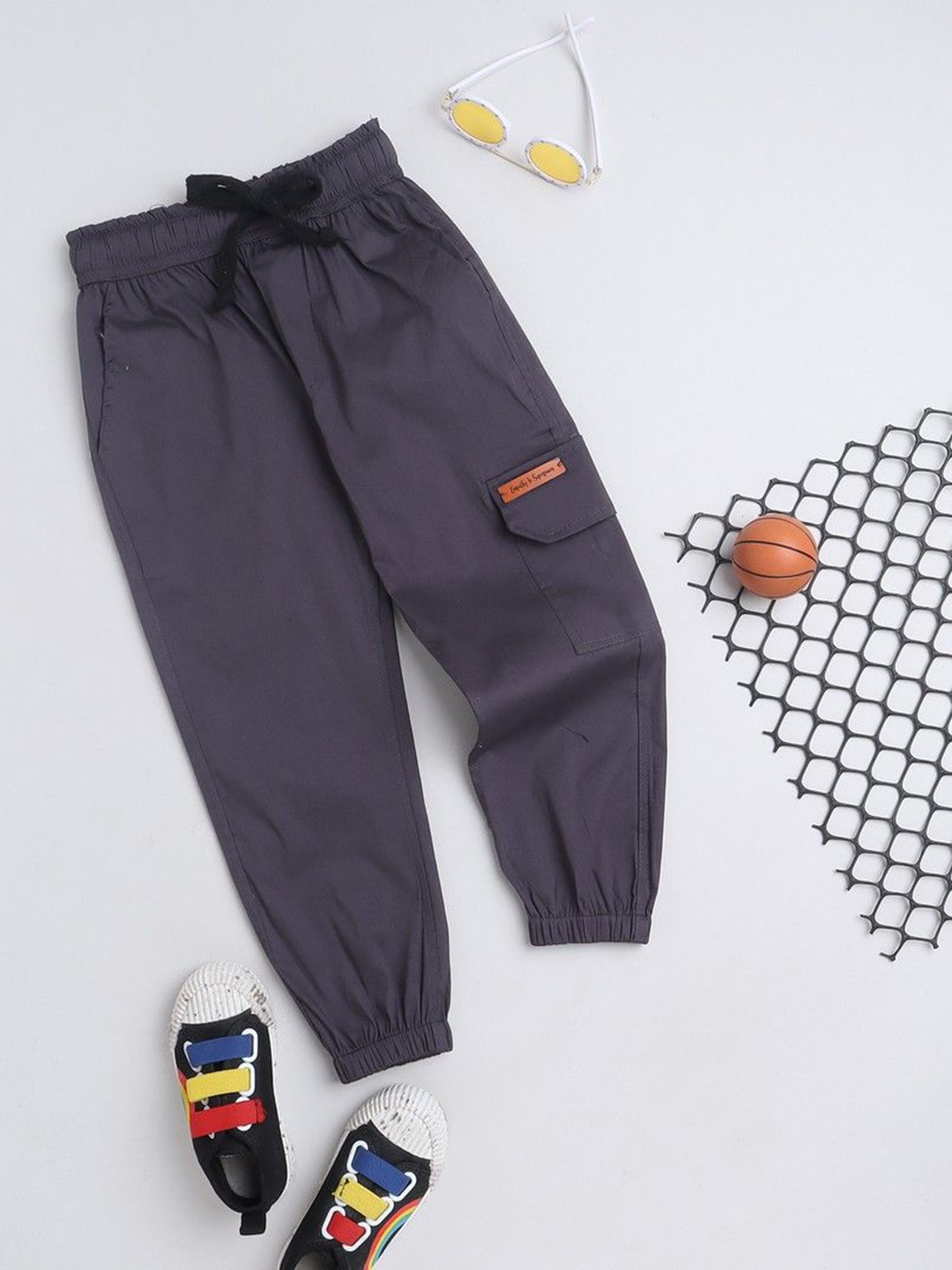 

BAATCHEET Boys Regular Fit Joggers Trousers, Grey