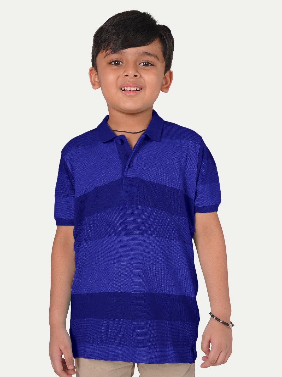 

BAESD Boys Striped Polo Collar Cotton T-shirt, Blue