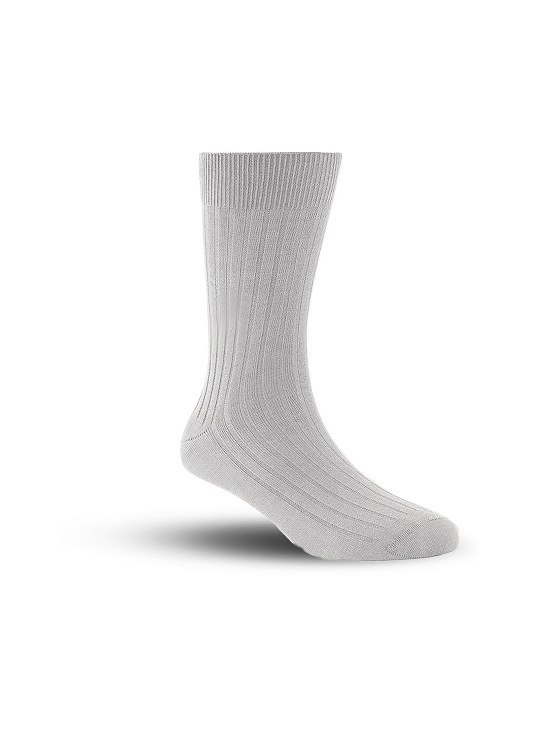 

FOOTPRINT Men Anti Odour Organic Cotton Calf-Length Ribbed Bamboo Socks, Grey