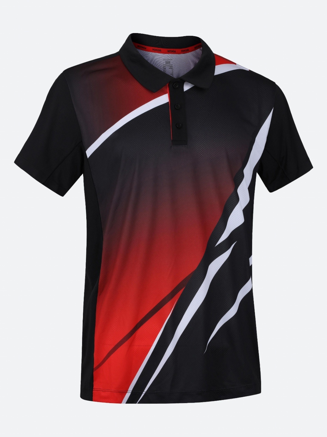 

PONGORI By Decathlon Men Red & Black Colourblocked Drop-Shoulder Tennis Polo T-Shirt, Multi