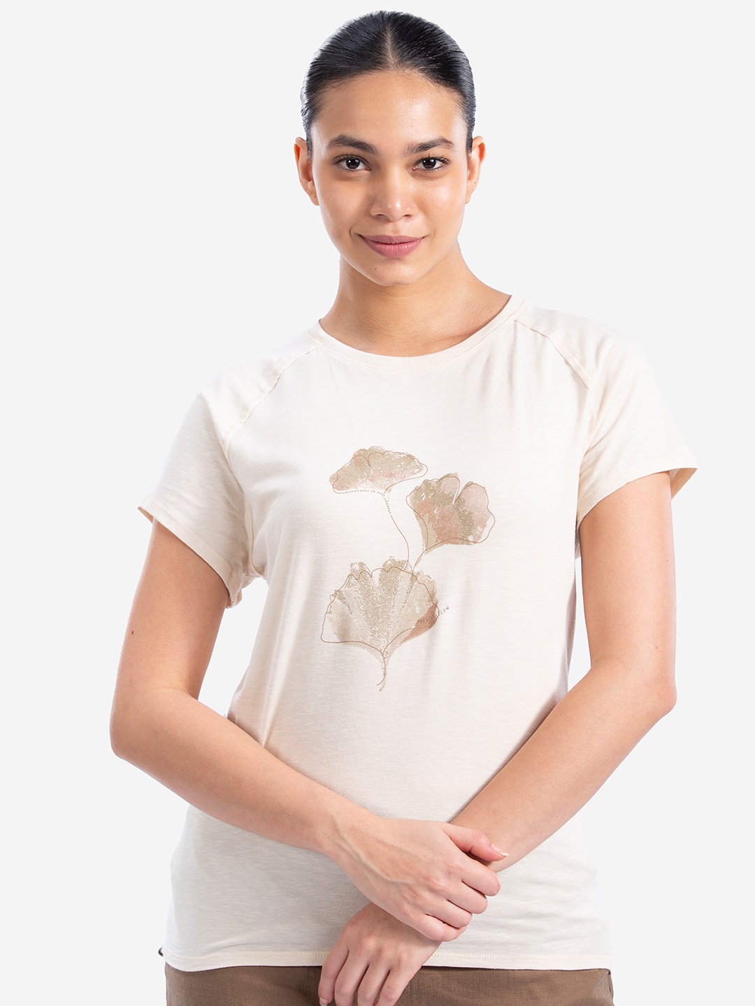 

Domyos By Decathlon Printed Lounge T-Shirt, Beige