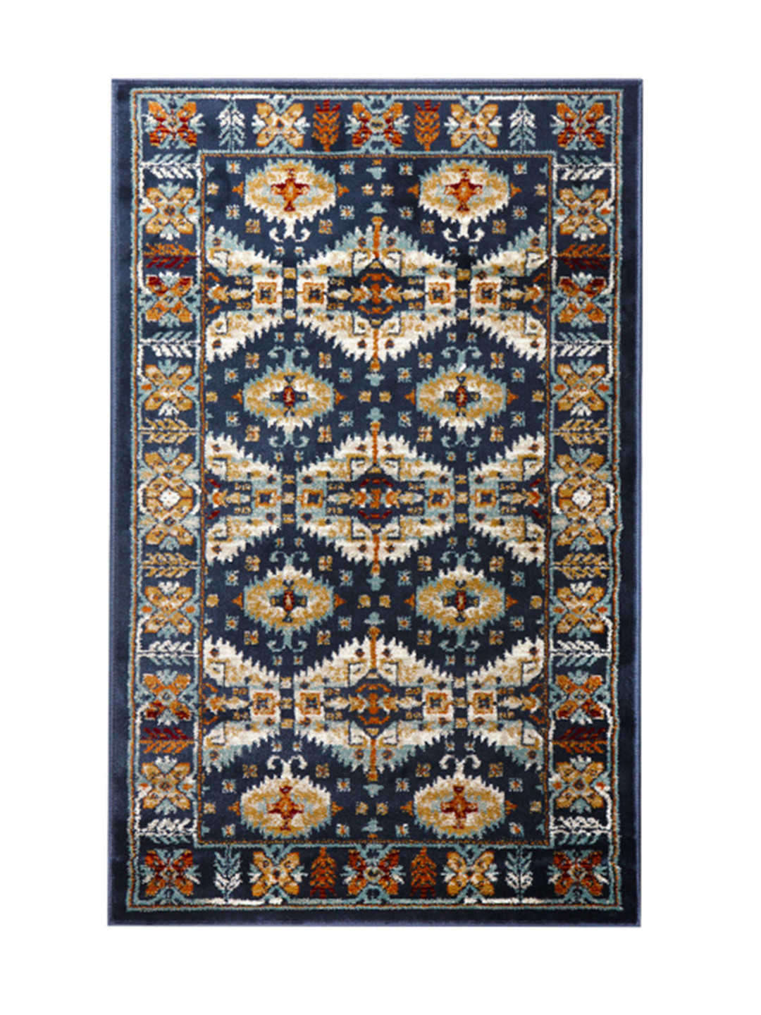 

Sapana Carpet-Mats Navy Blue & Beige Ethnic Motifs Printed Anti-Skid Carpet
