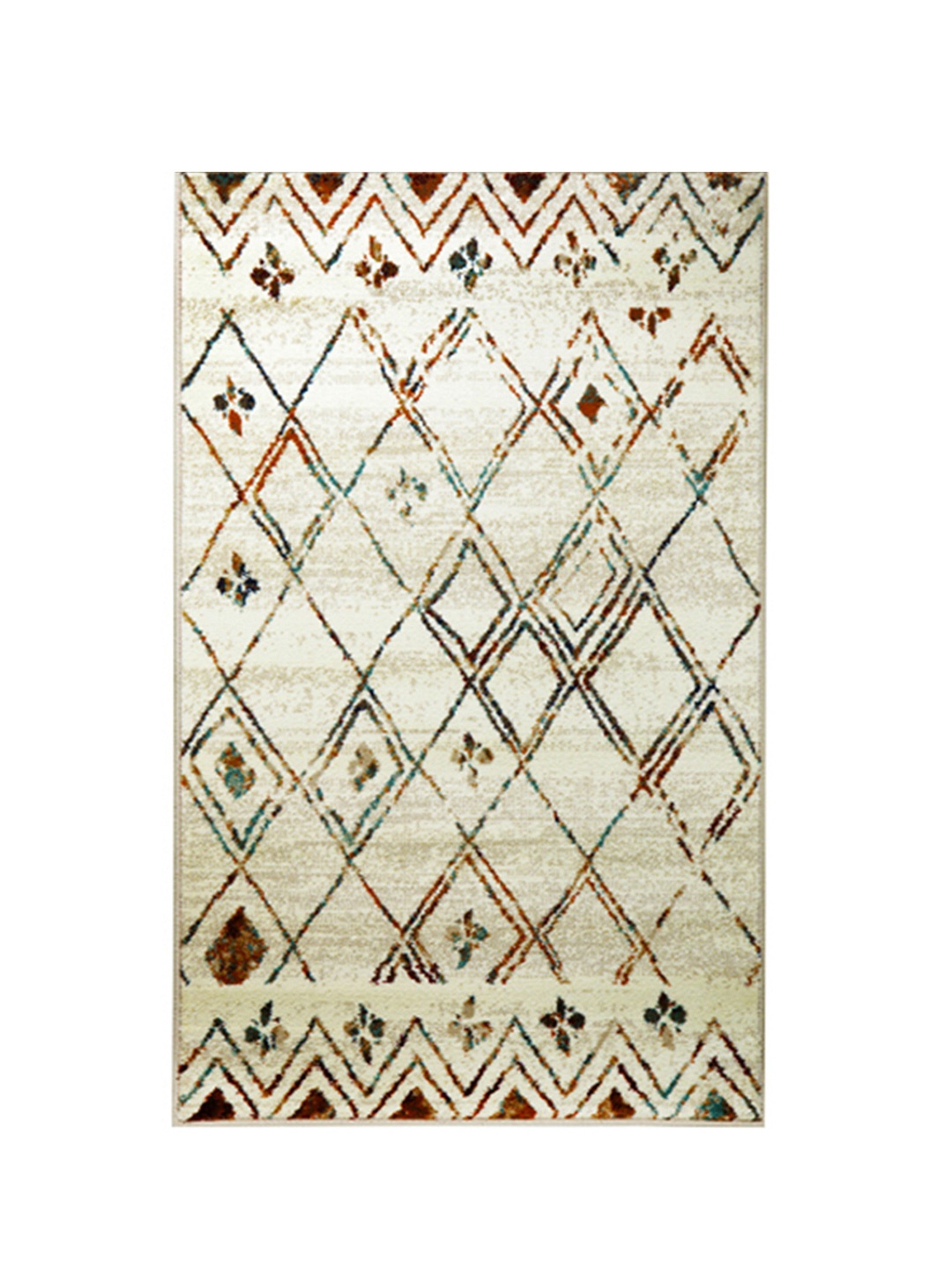 

Sapana Carpet-Mats Cream & Grey Geometric Anti-Skid Carpet