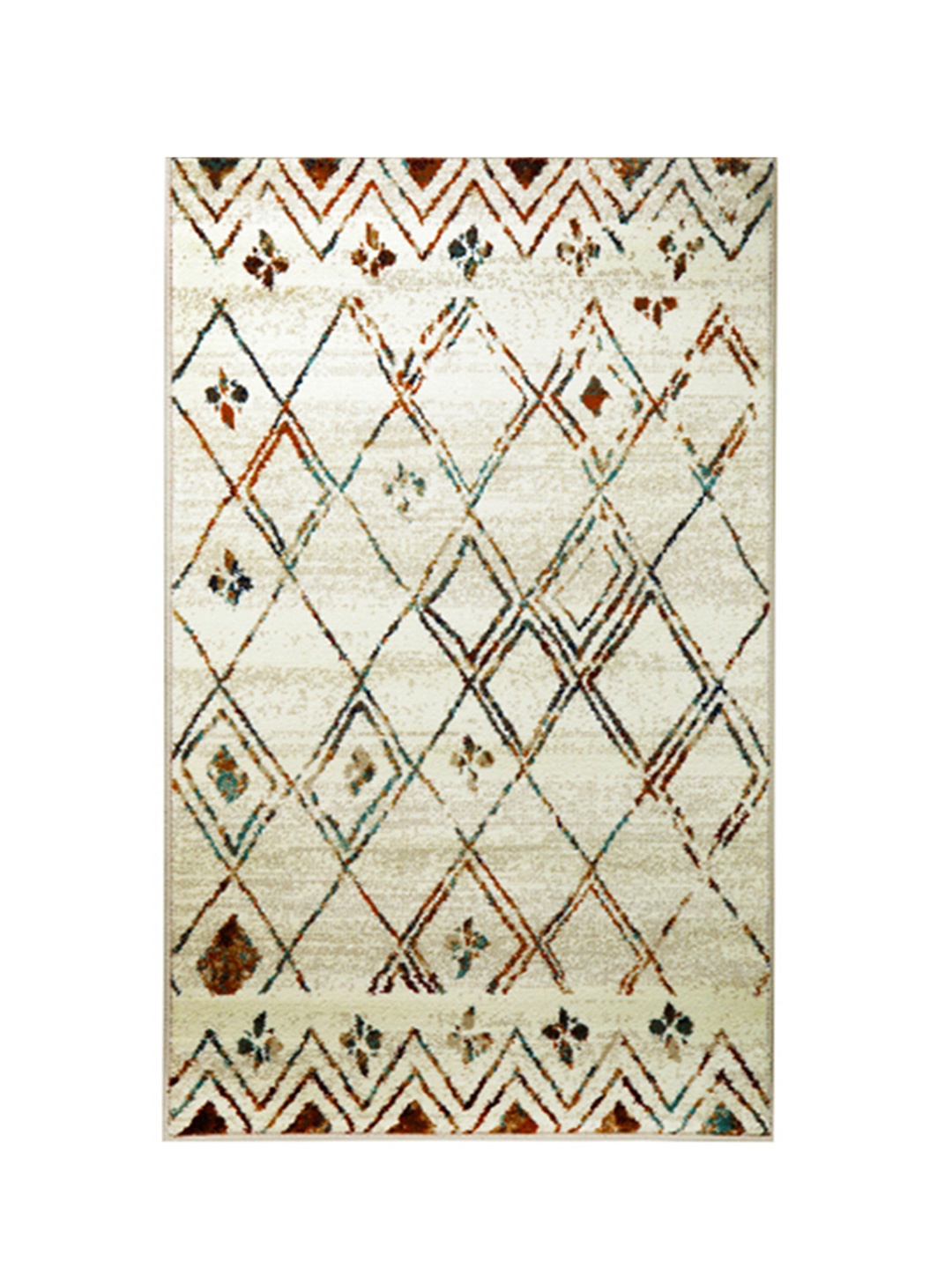 

Sapana Carpet-Mats Cream & Grey Geometric Anti-Skid Carpet