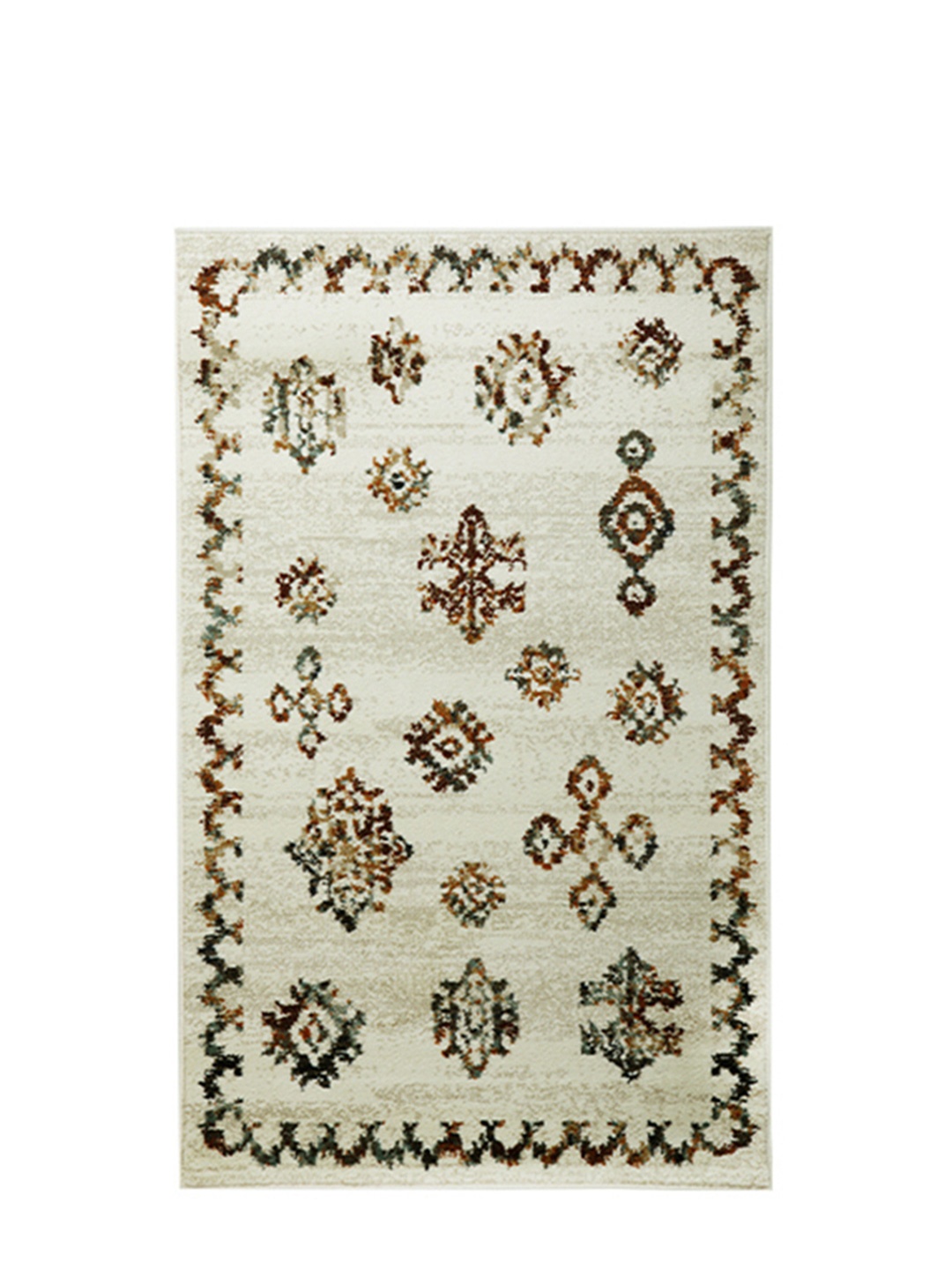 

Sapana Carpet-Mats Cream Coloured & Brown Ethnic Motifs Printed Anti-Skid Carpet