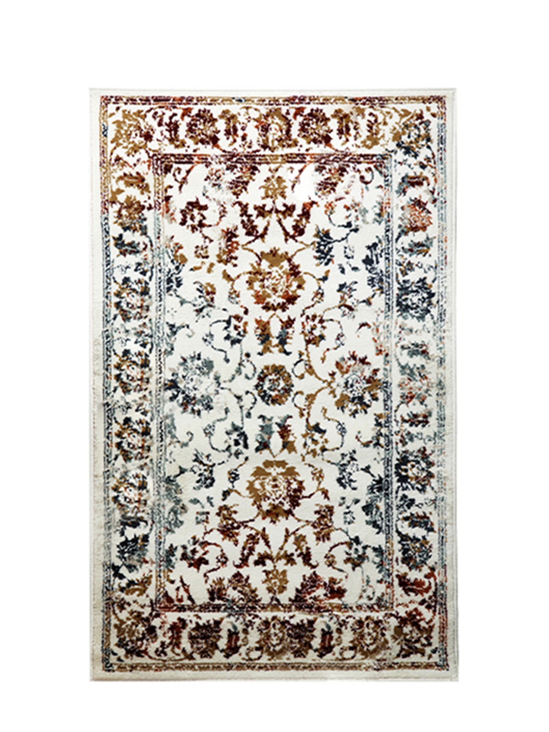 

Sapana Carpet-Mats Cream & Blue Floral Anti-Skid Carpet