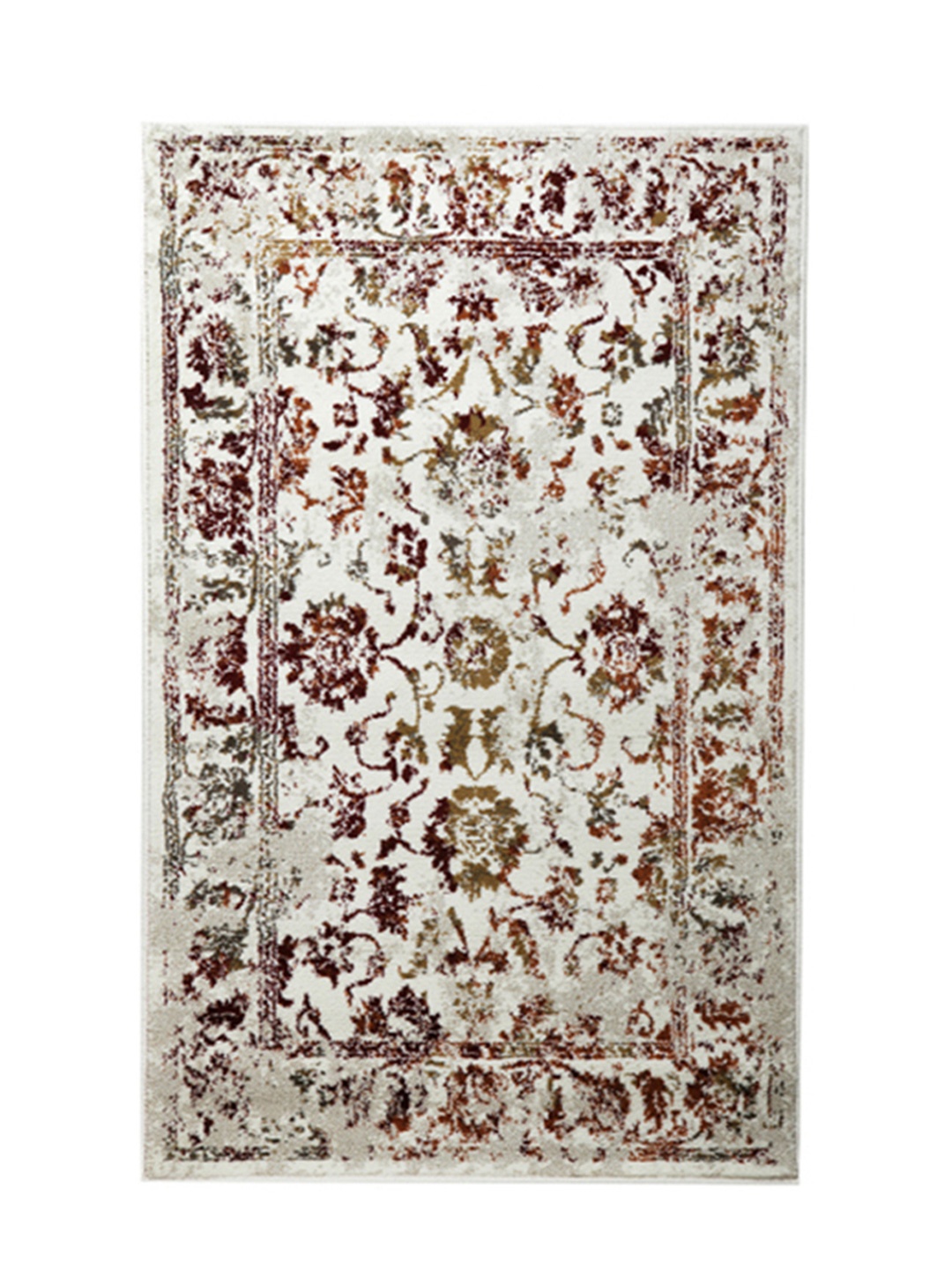 

Sapana Carpet-Mats Cream-Coloured & Maroon Floral Printed Anti-Skid Carpet