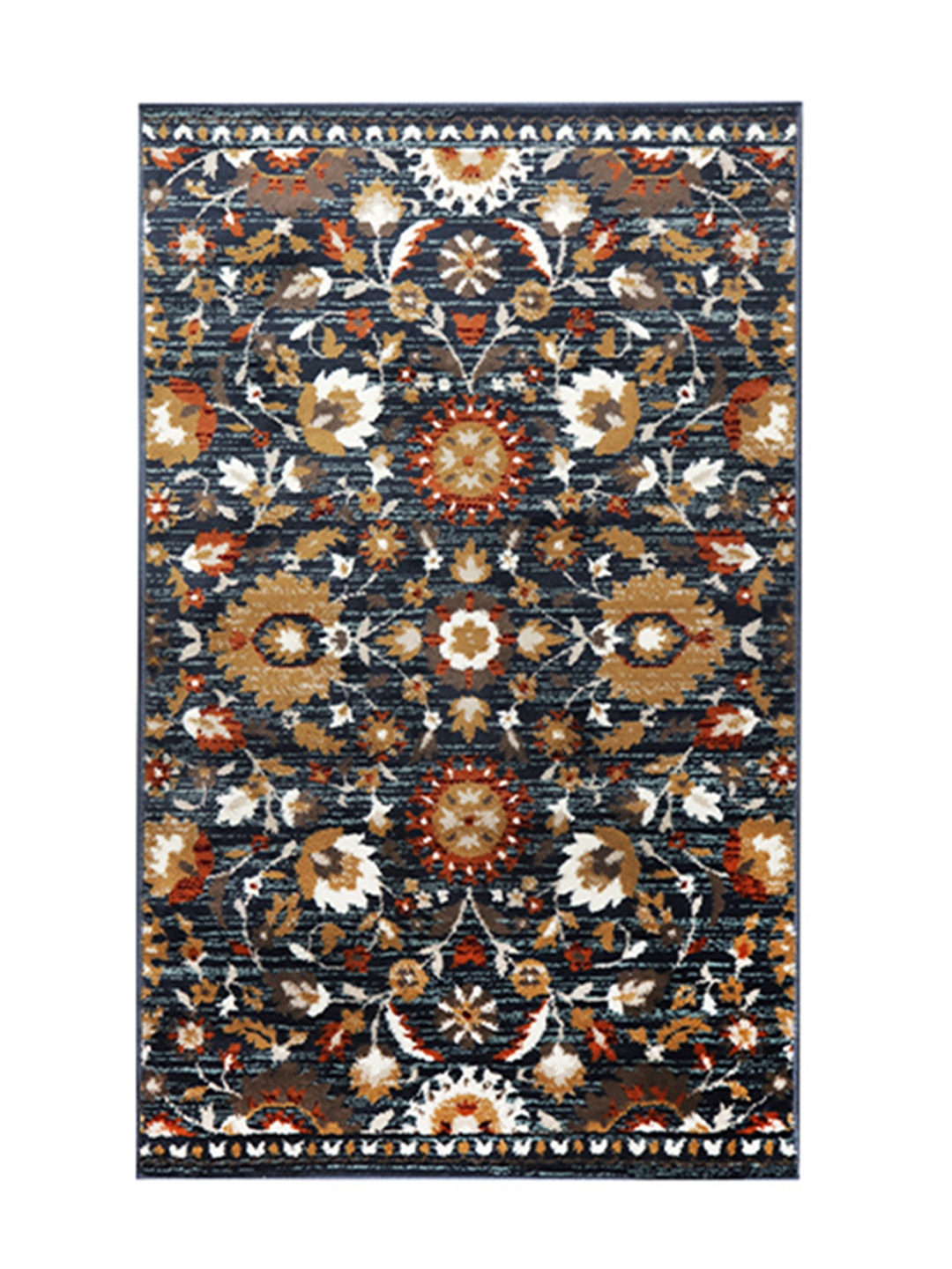 

Sapana Carpet-Mats Navy Blue & Brown Floral Printed Anti-Skid Carpet