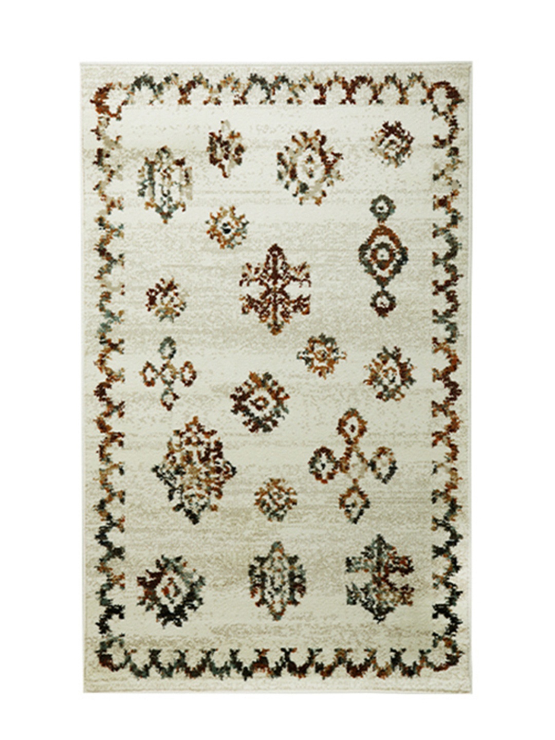 

Sapana Carpet-Mats Cream Coloured & Grey Ethnic Motifs Printed Anti-Skid Carpet