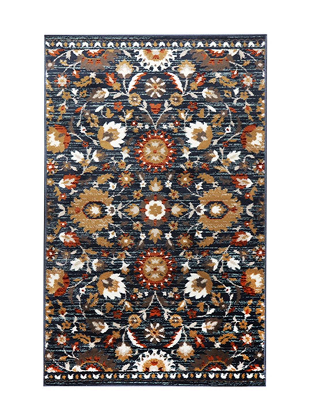 

Sapana Carpet-Mats Navy Blue & Brown Floral Printed Anti-Skid Carpet