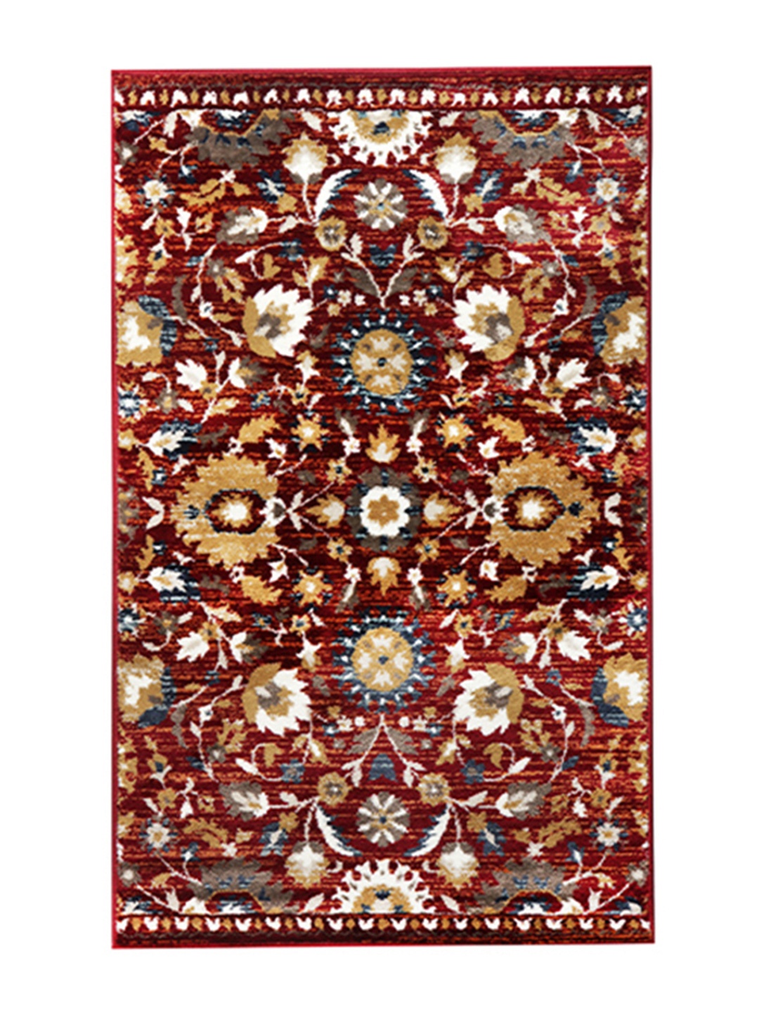 

Sapana Carpet-Mats Maroon & Brown Floral Anti-Skid Rectangular Carpet