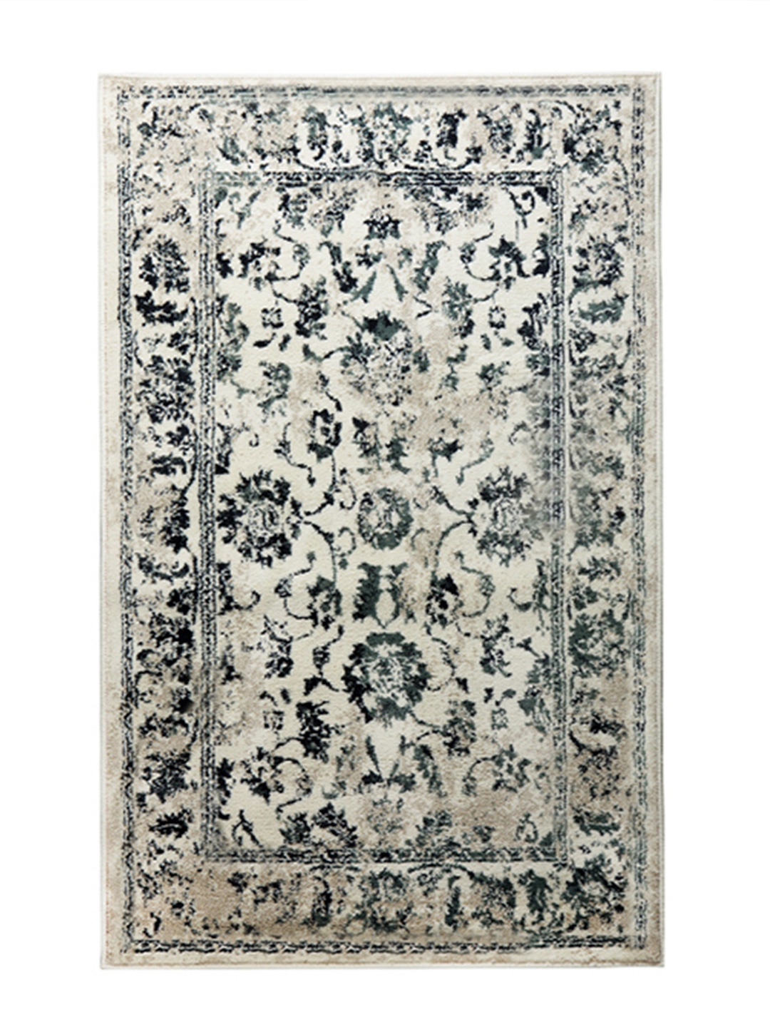 

Sapana Carpet-Mats Cream & Blue Floral Anti-Skid Carpet