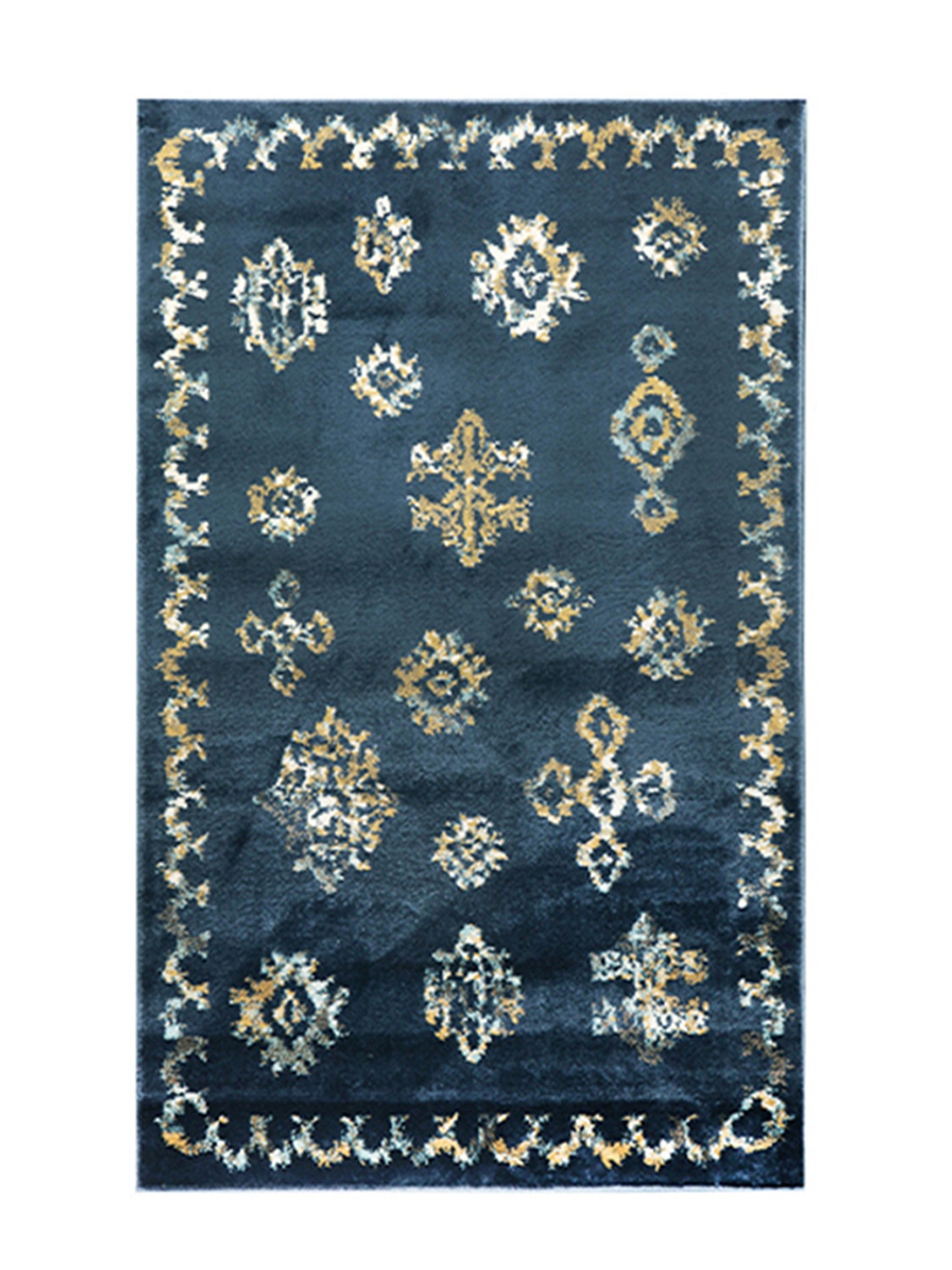 

Sapana Carpet-Mats Navy Blue & Brown Ethnic Motifs Printed Anti-Skid Carpet