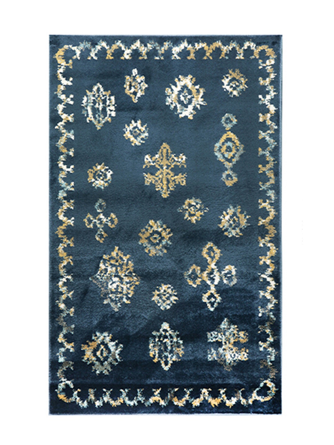 

Sapana Carpet-Mats Navy Blue Traditional Anti-Skid Carpet