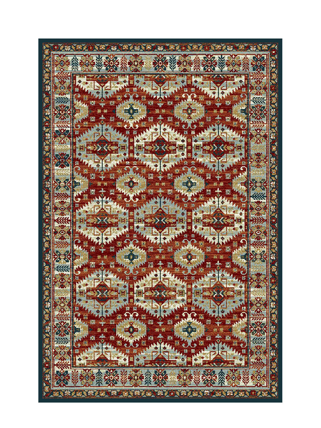 

Sapana Carpet-Mats Maroon & Blue Ethnic Motifs Printed Anti-Skid Carpet