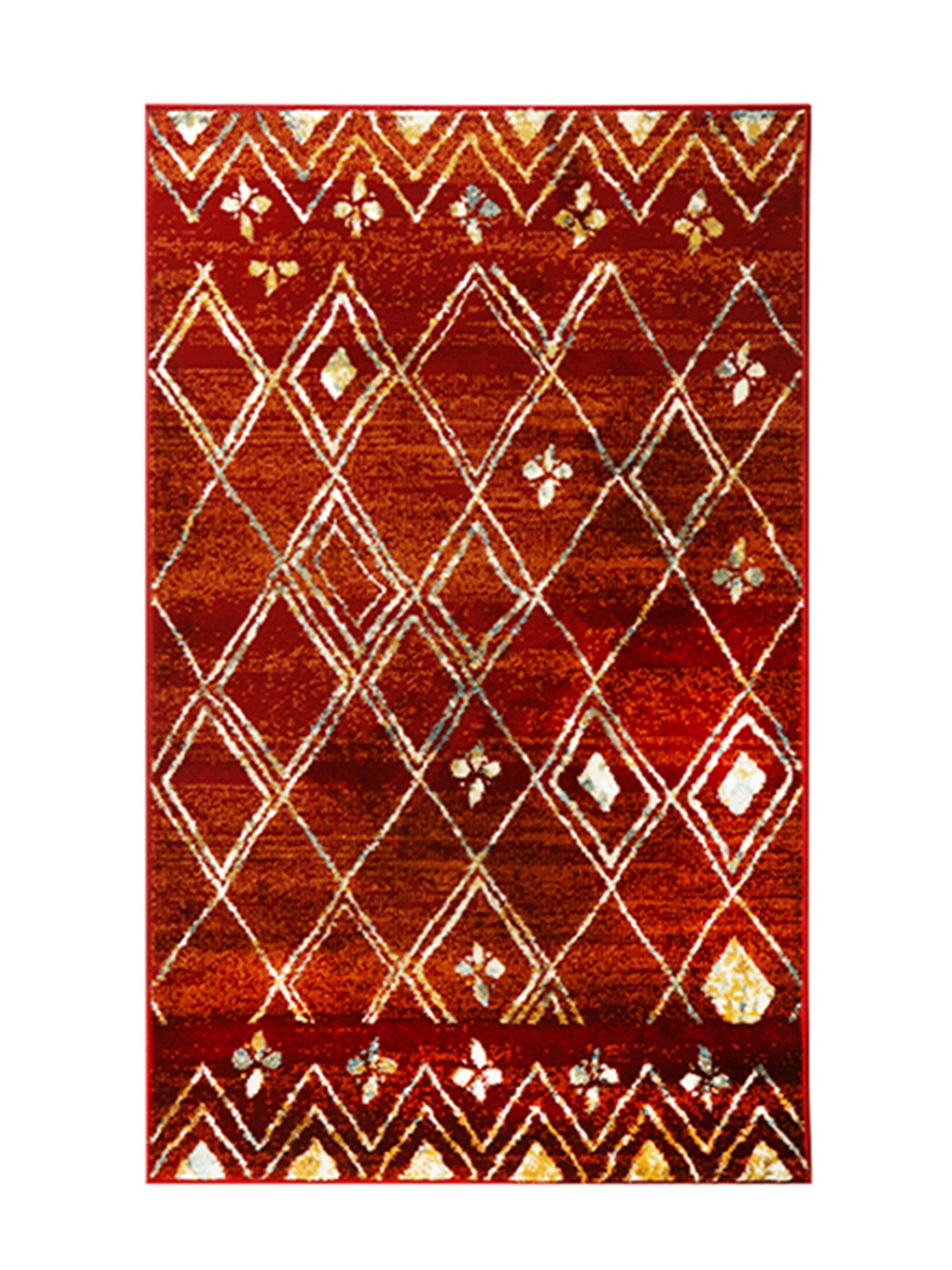

Sapana Carpet-Mats Maroon & Brown Geometric Printed Anti-Skid Carpet