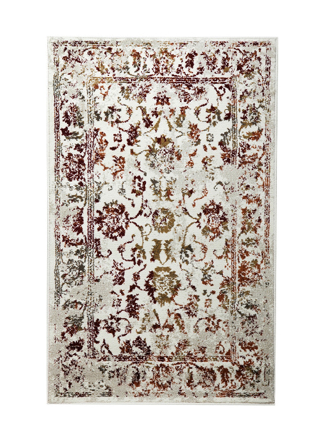 

Sapana Carpet-Mats Cream Coloured & Red Floral Printed Anti-Skid Carpet