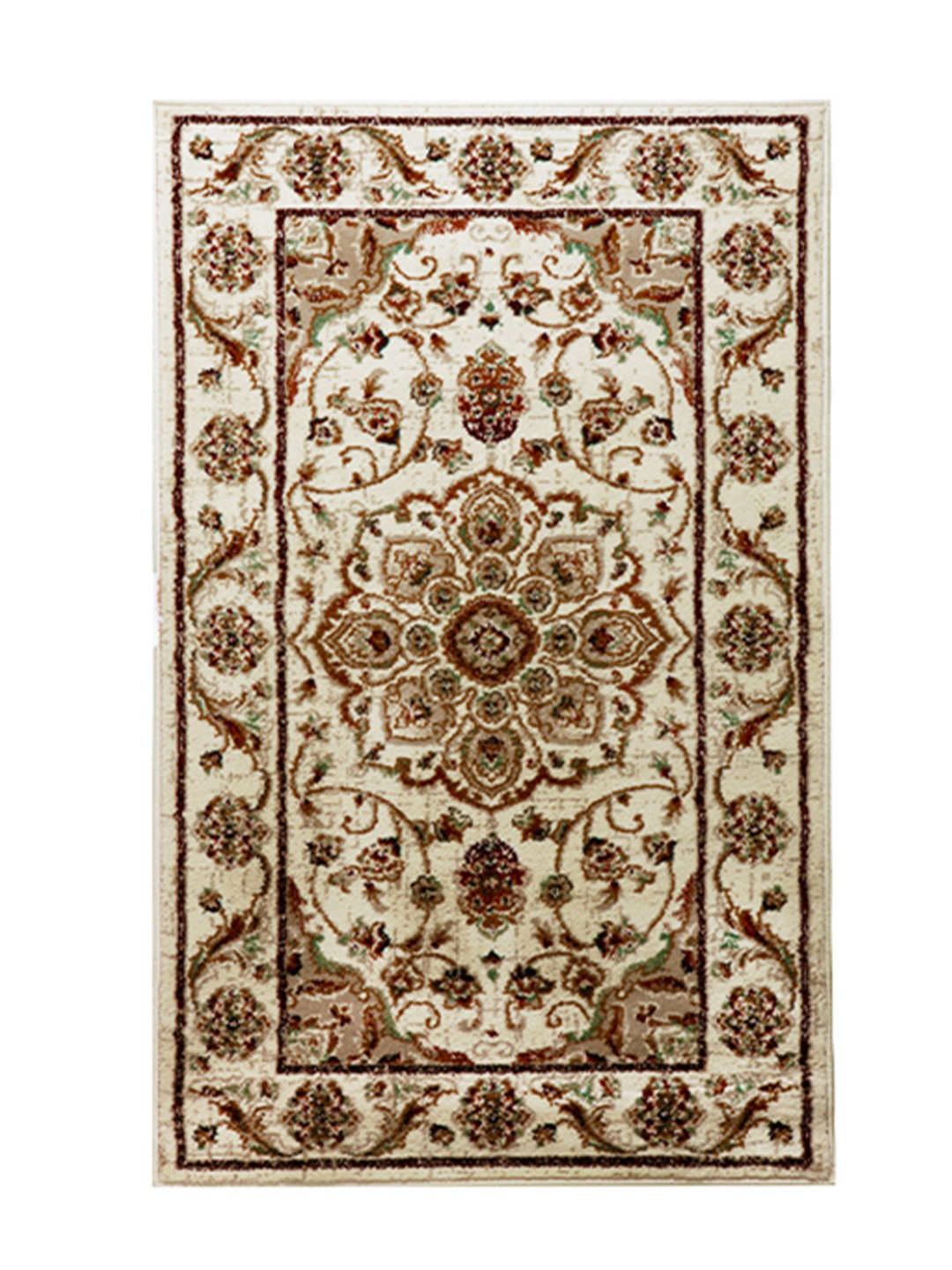 

Sapana Carpet-Mats Cream Coloured & Red Ethnic Motifs Printed Anti-Skid Carpet