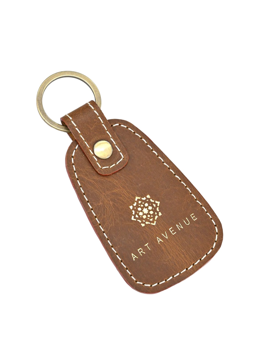 

Art Avenue Printed Leather Key Chain, Brown