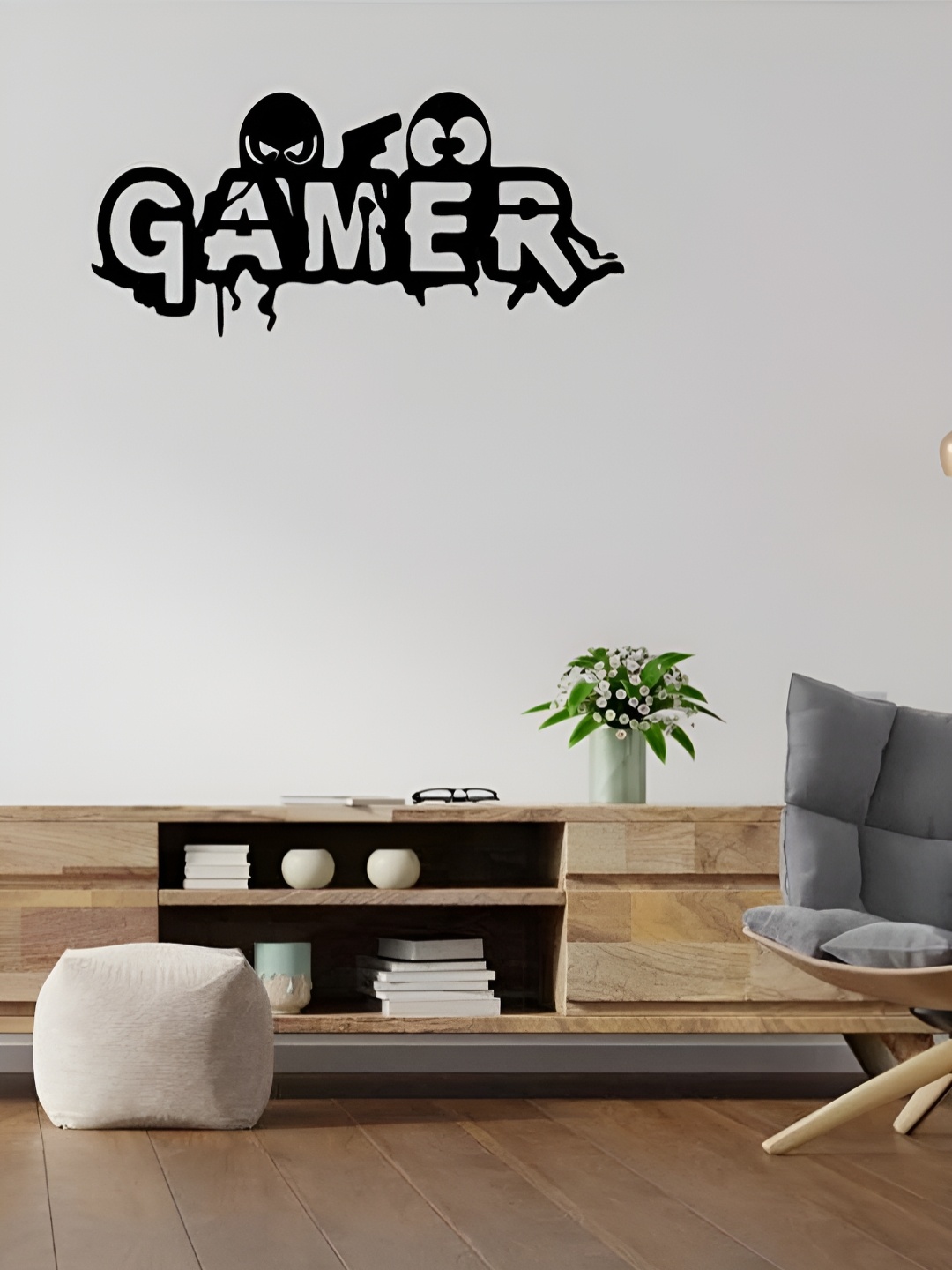 

ARTROOMS Black Gamer Metal Wall Art