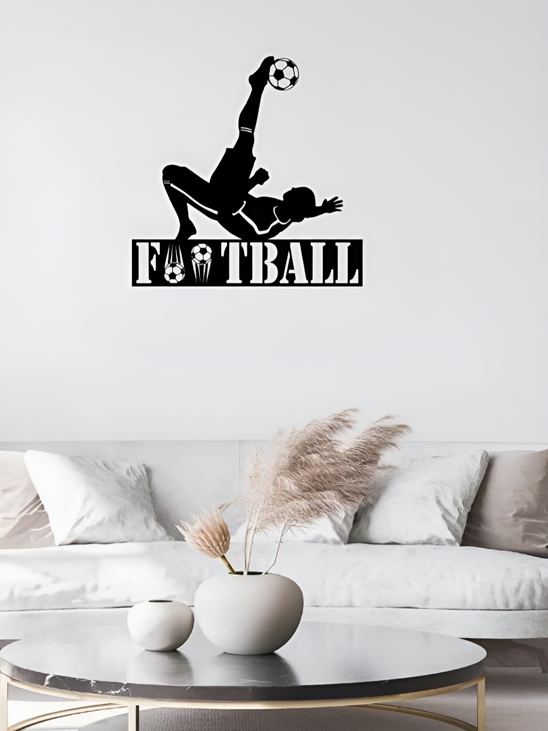 

ARTROOMS Black Football Metal Wall Decor