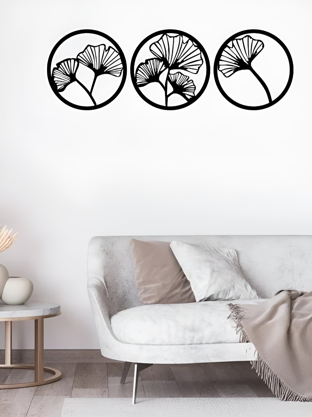 

ARTROOMS Black Flowers Metal Wall Decor