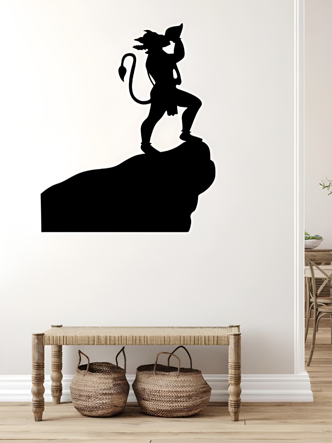 

ARTROOMS Black Lord Hanuman Metal Wall Decor