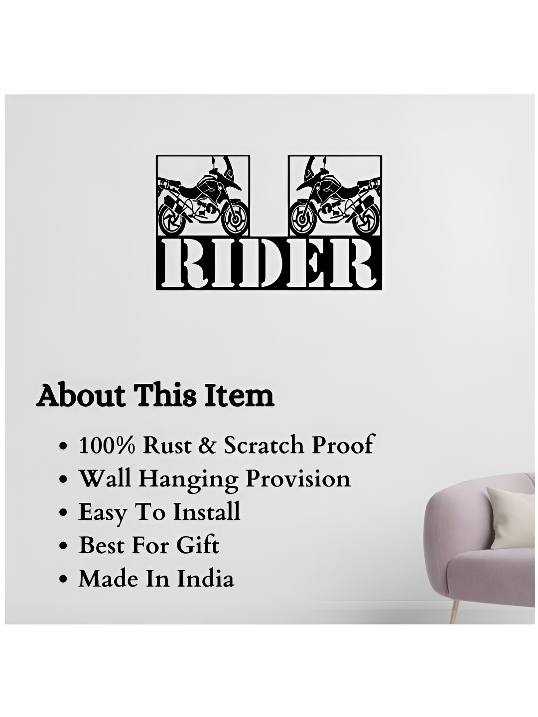 

ARTROOMS Black Rider Metal Wall Decor