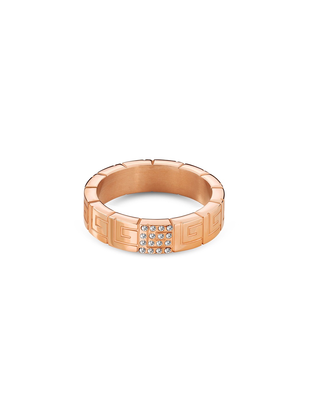 

Guy Laroche Audrey Rose Gold-Plated Stainless Steel Crystals Studded Finger Ring