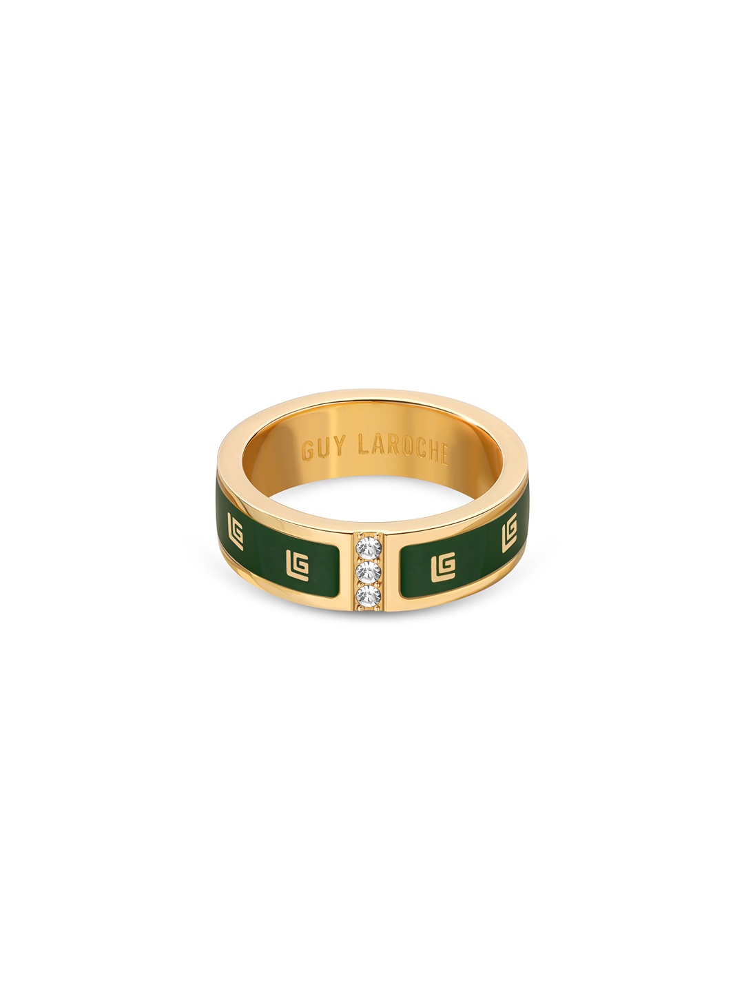 

Guy Laroche Grace Gold-Plated Stainless Steel Crystals Studded Finger Ring