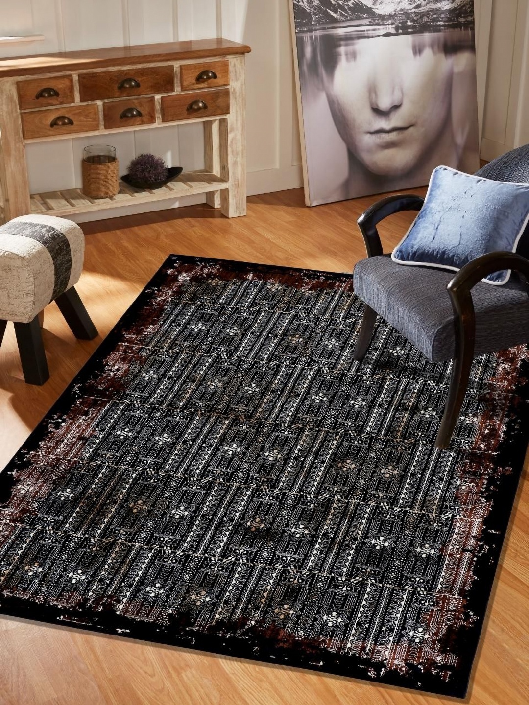 

MODEFE Black & White Geometric Anti-Skid Carpet