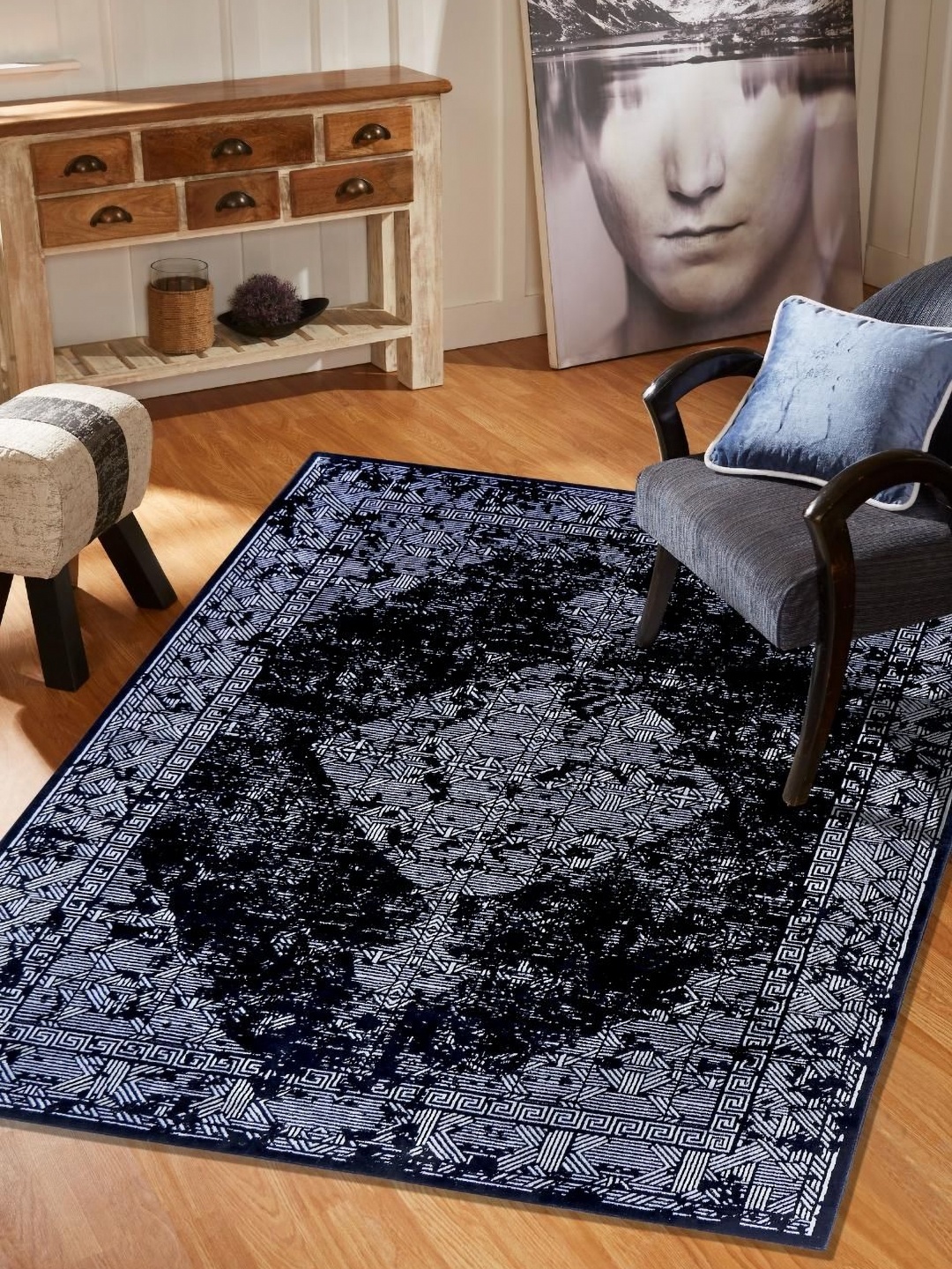 

MODEFE Black & White Geometric Anti-Skid Carpet