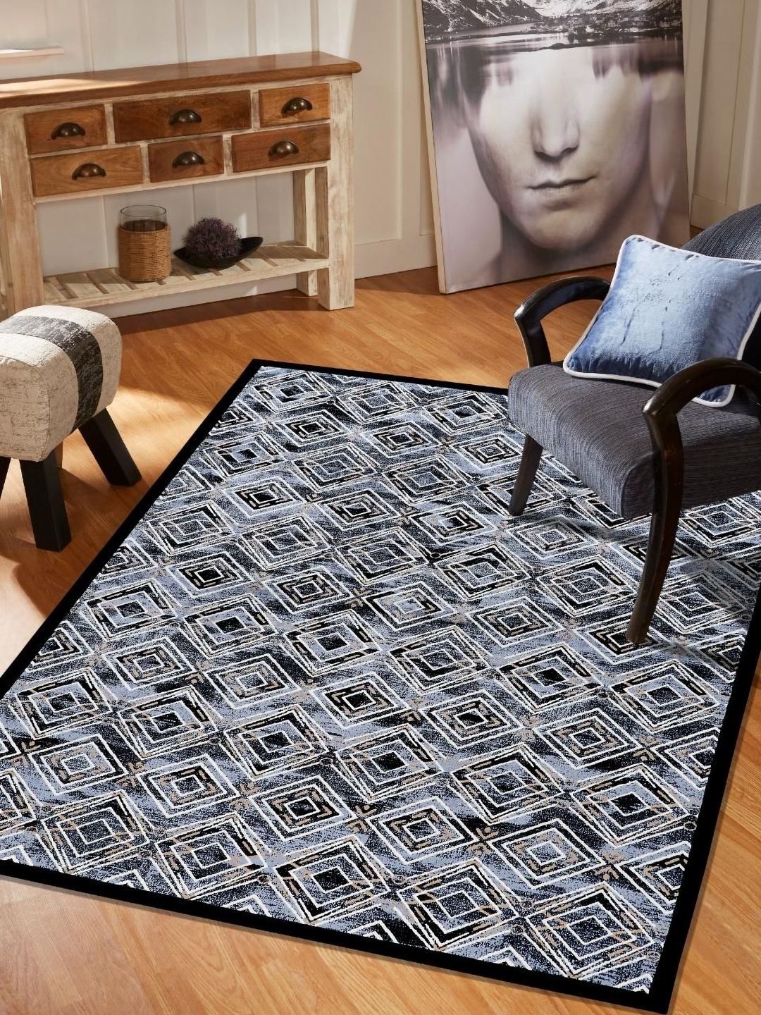 

MODEFE Black & White Geometric Anti-Skid Carpet