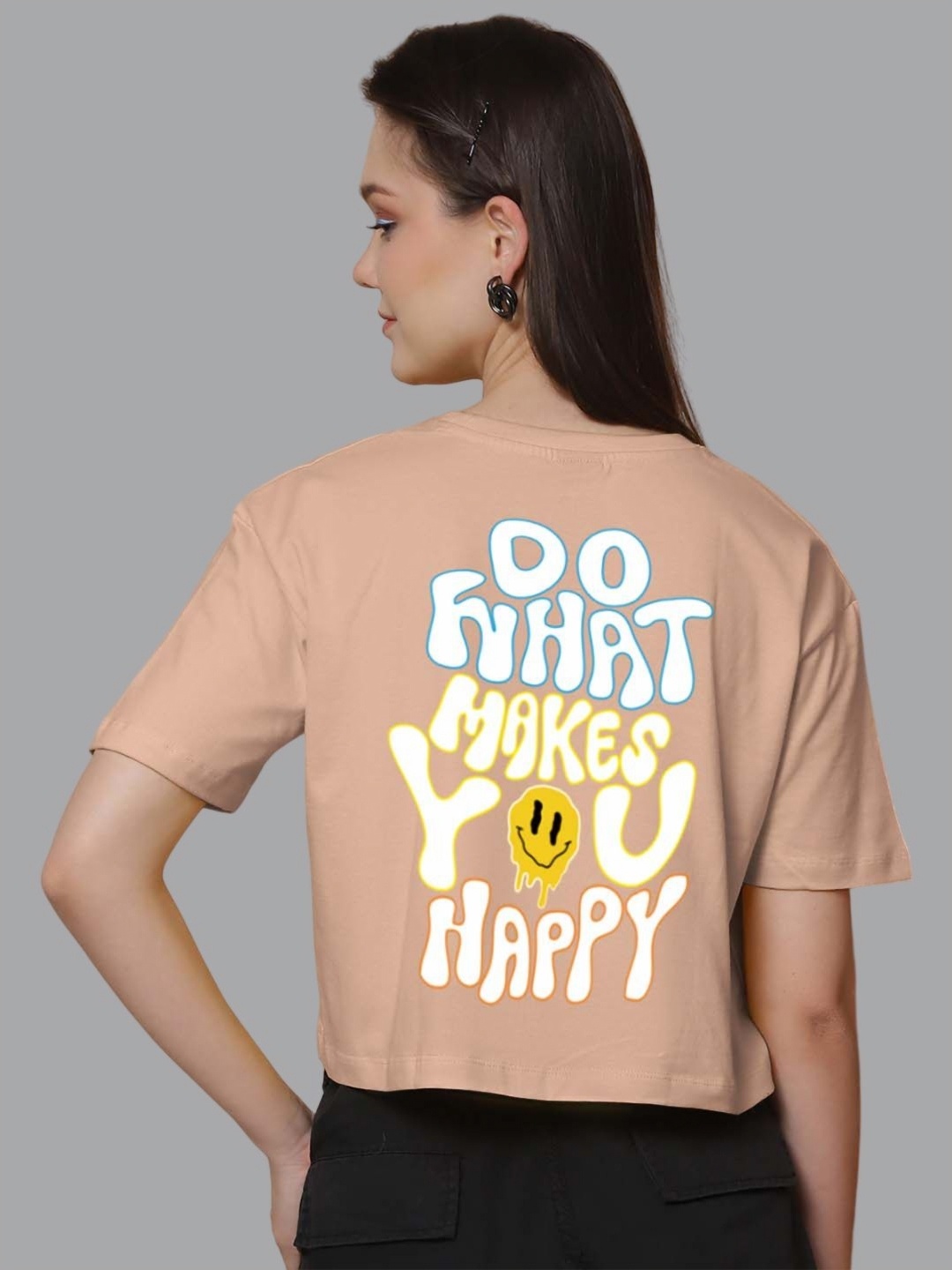 

Friskers Women Typography Printed Applique T-shirt, Coral