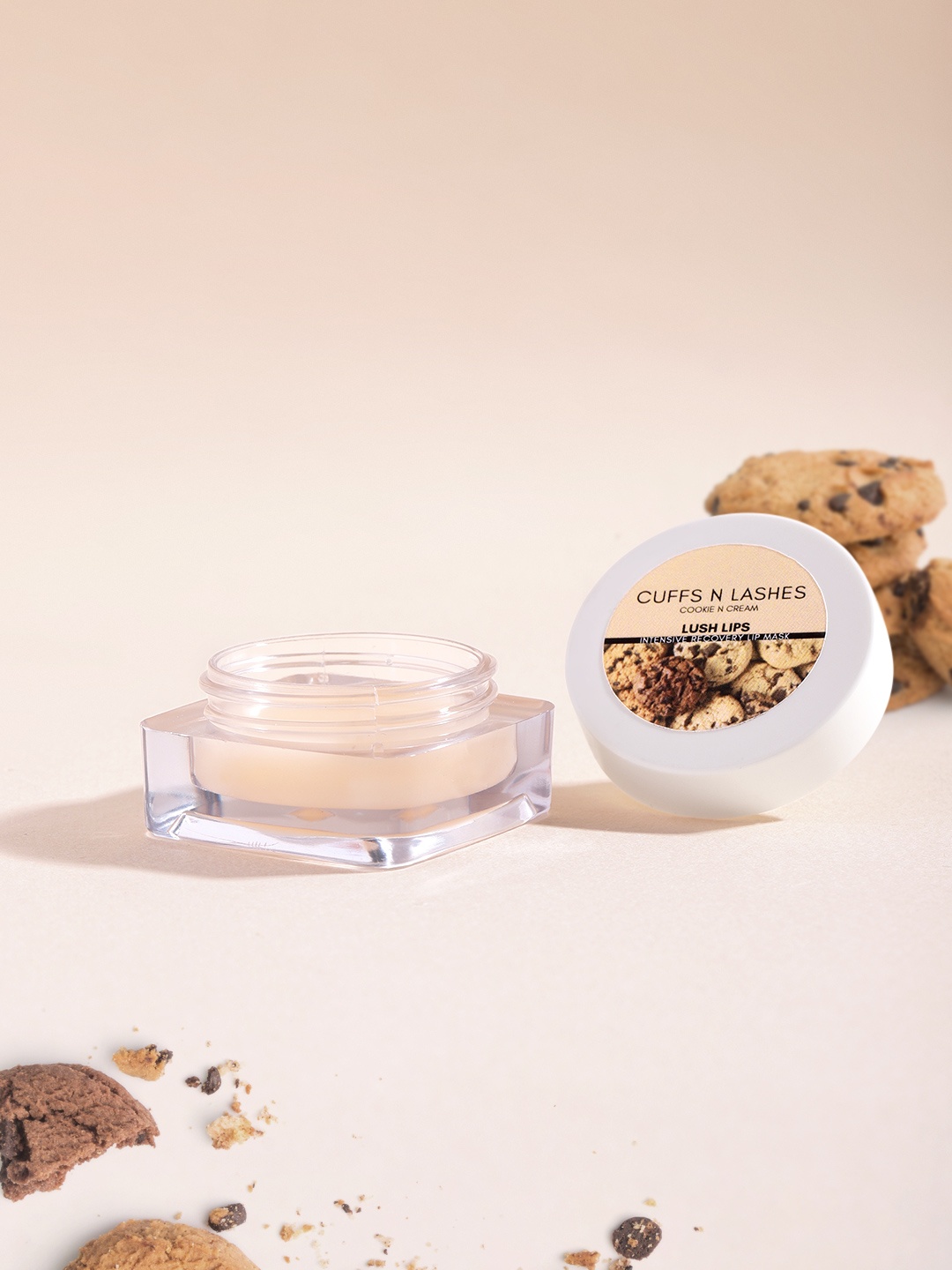 

CUFFS N LASHES Lush Lips Intensive Recovery Lip Mask - Cookie N Cream - 8g, Brown