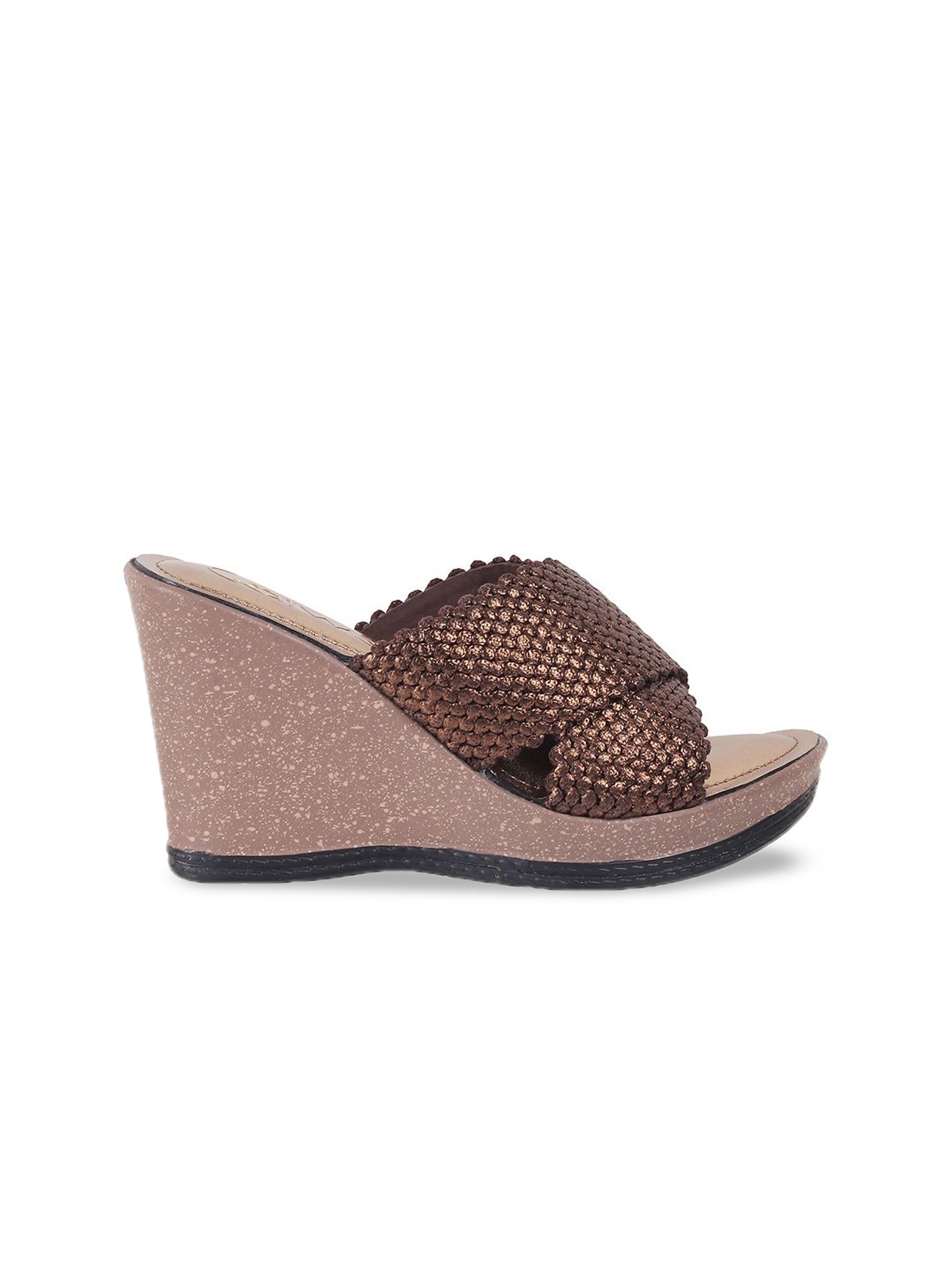 

Catwalk Woven Design Open Toe Wedge Heel Sandal, Bronze