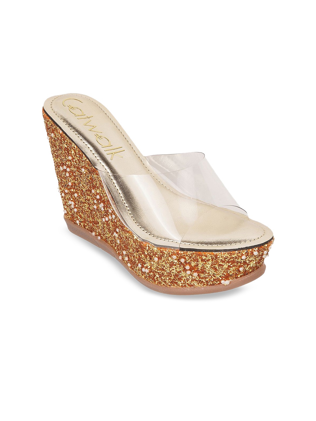 

Catwalk Wedge Heels Peep Toes, Gold