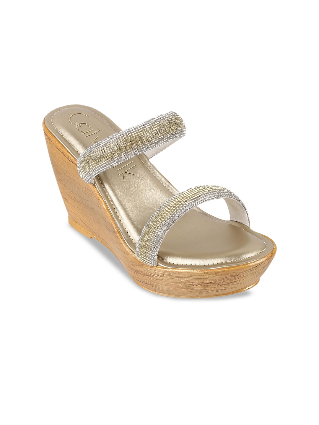 

Catwalk Embellished Wedge Sandals, Gold