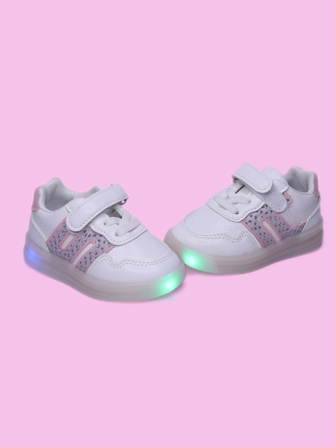 

FEETWELL SHOES Kids Printed PU Sneakers, White