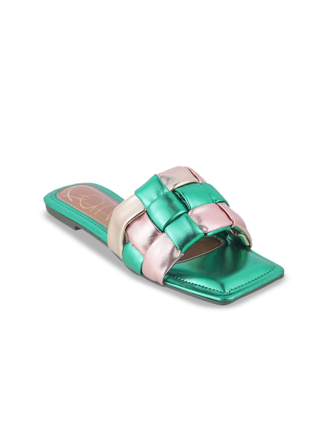 

Catwalk Women Colourblocked Open Toe Flats, Green