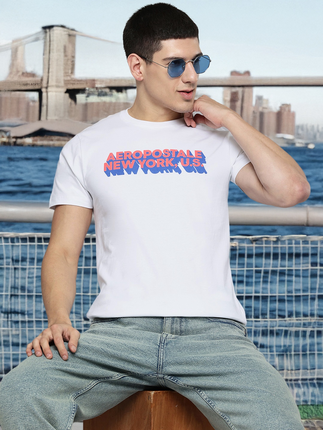 

Aeropostale Typography Printed Pure Cotton T-shirt, White