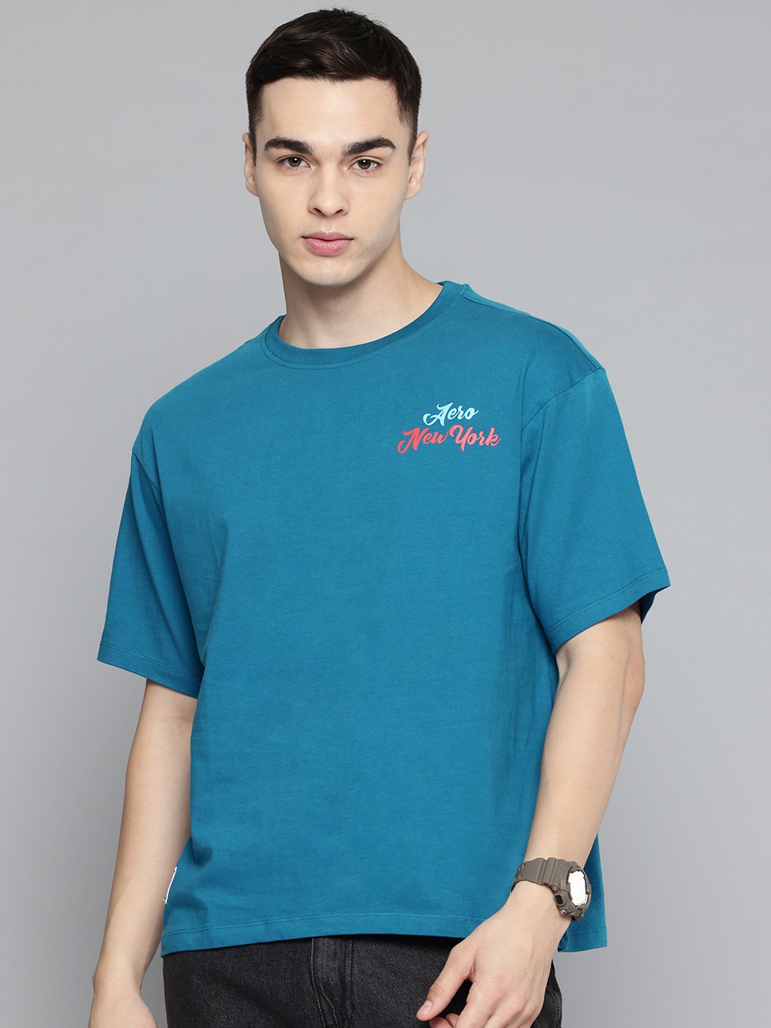 

Aeropostale Typography Printed Relaxed Pure Cotton T-shirt, Teal