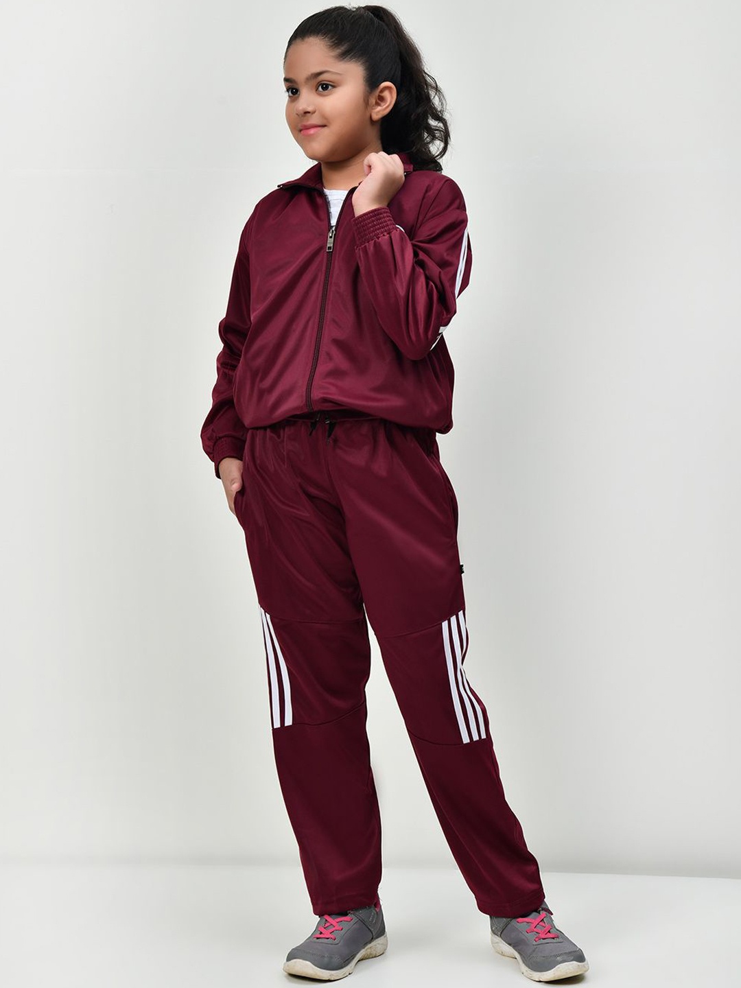 

SMSHOPMORE Track Suit For Girl's with Woolen Fabric for Regular Fit & Comfortable, Purple