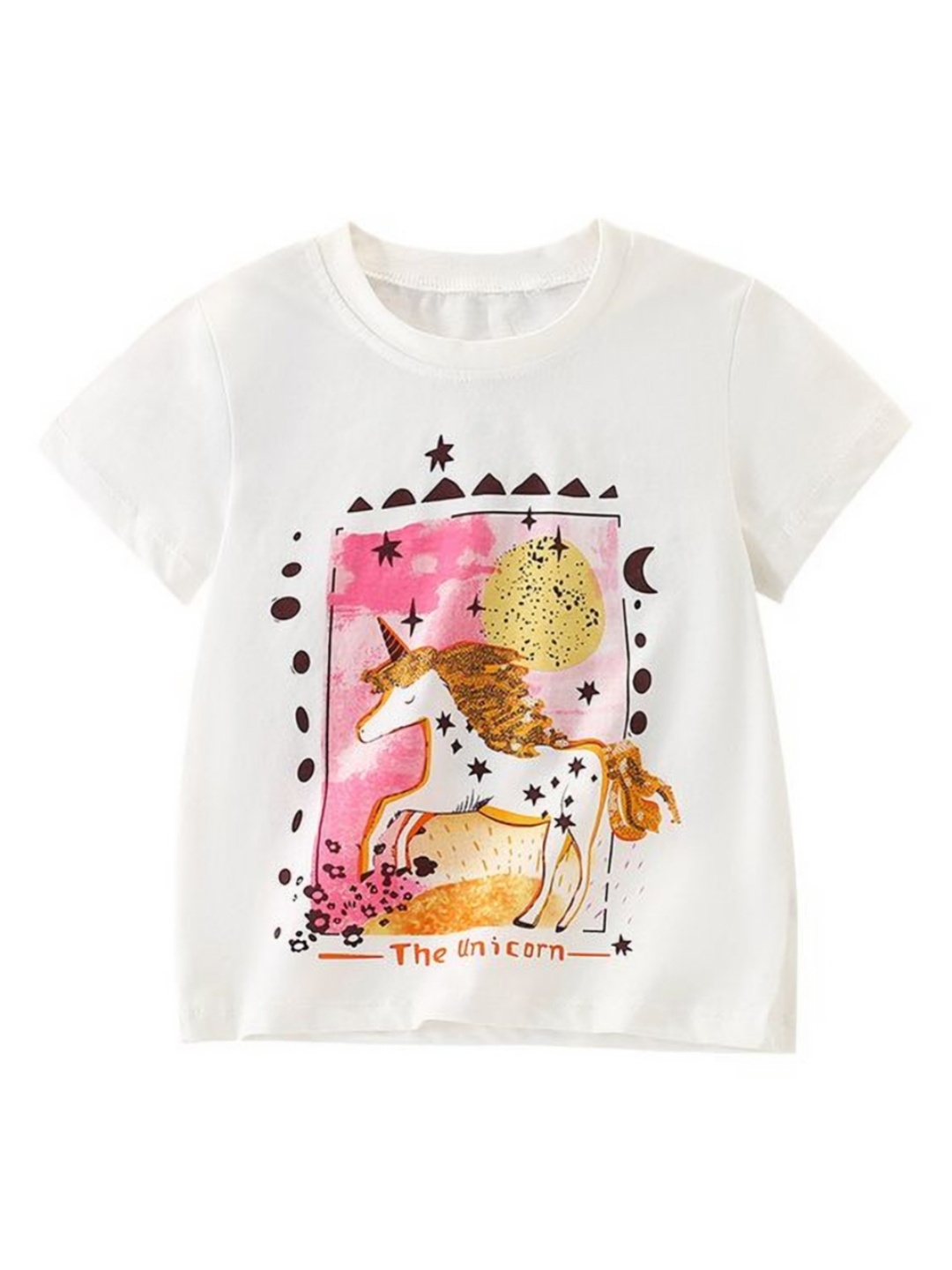 

StyleCast x Revolte Girls Printed V-Neck Applique T-shirt, White