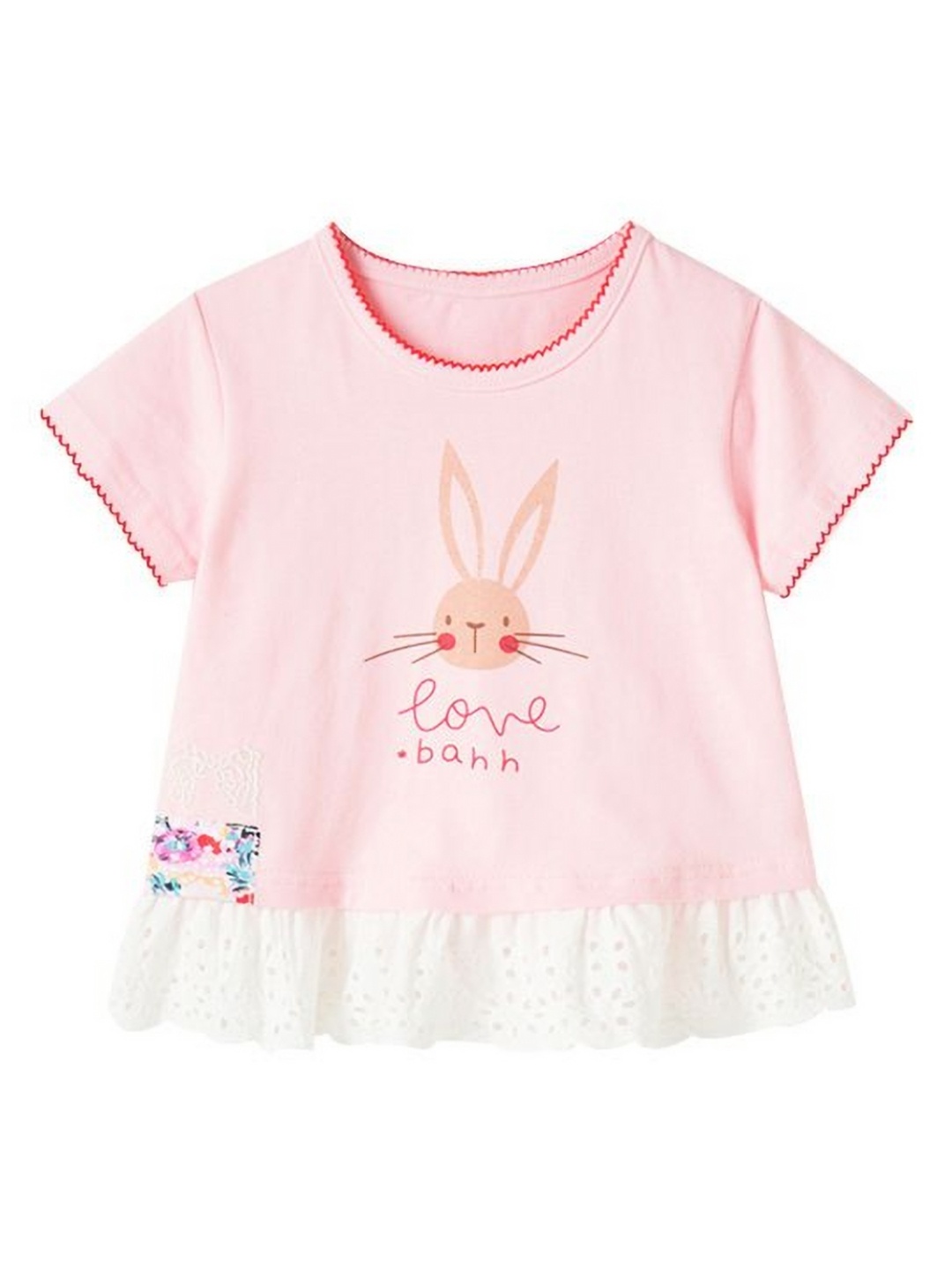 

StyleCast x Revolte Girls Cotton Printed Applique T-shirt, Pink